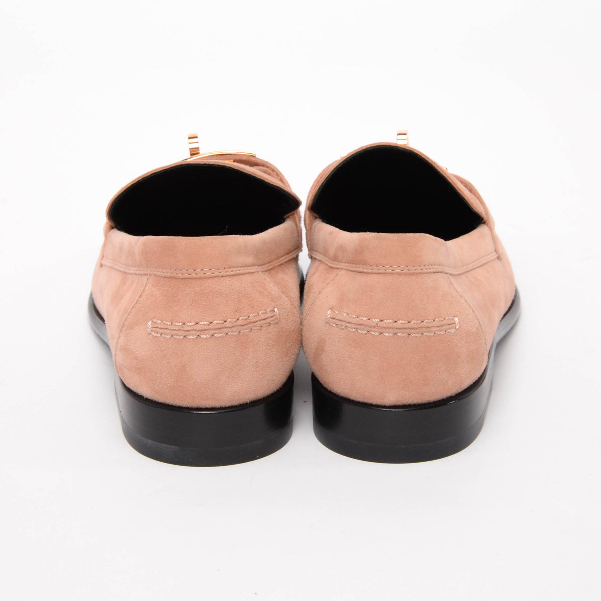 Hermes Rose Opaline Suede Destin Loafers 36