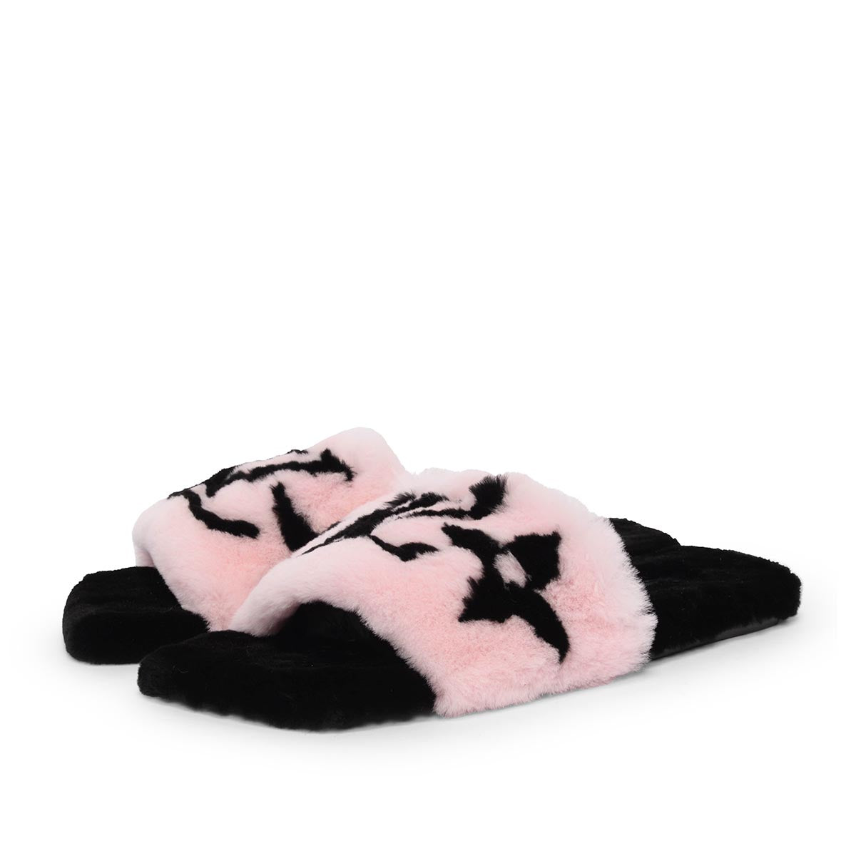 Louis Vuitton Pink & Black Mink Fay Slides 38