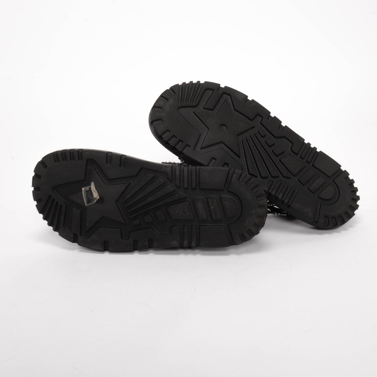 Dior Black Studded Leather Dioract Sandals 39