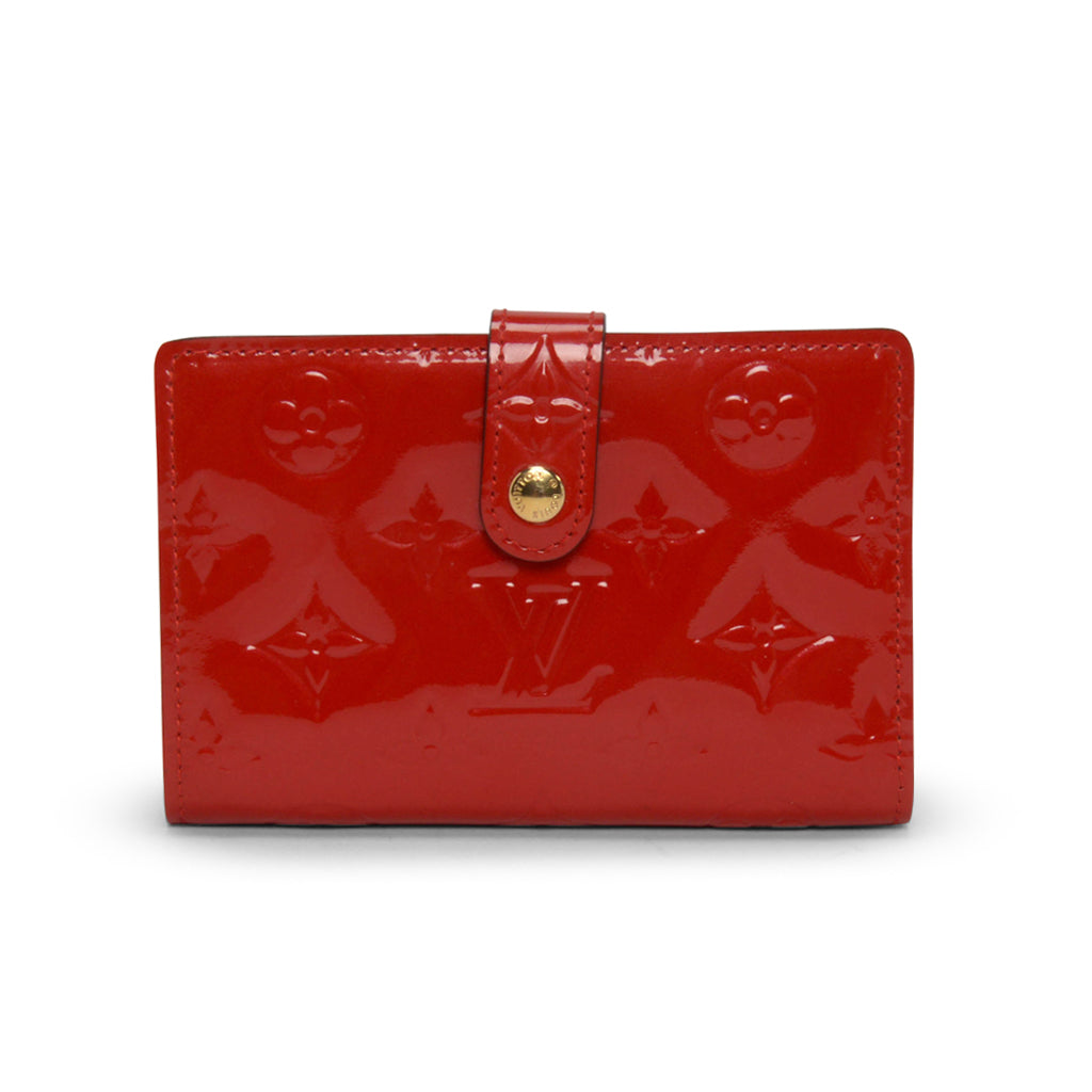Louis Vuitton Rouge Grenadine Monogram Vernis French Purse Wallet