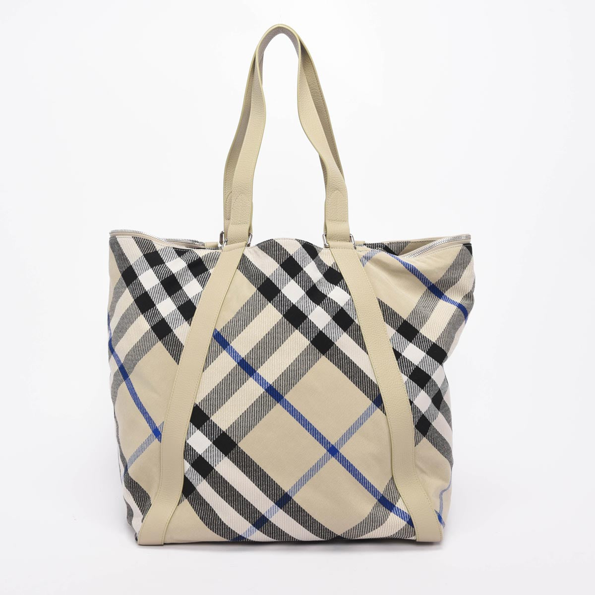 Burberry Beige Jacquard Check Large Festival Tote