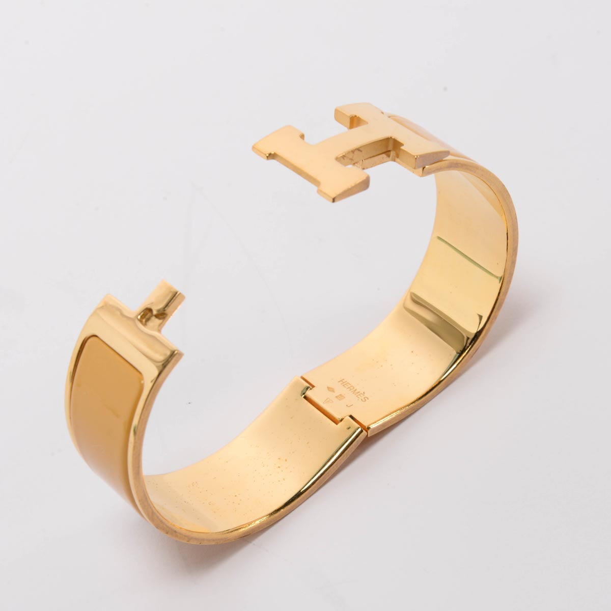 Hermes Mustard Enamel Clic Clac H Bracelet