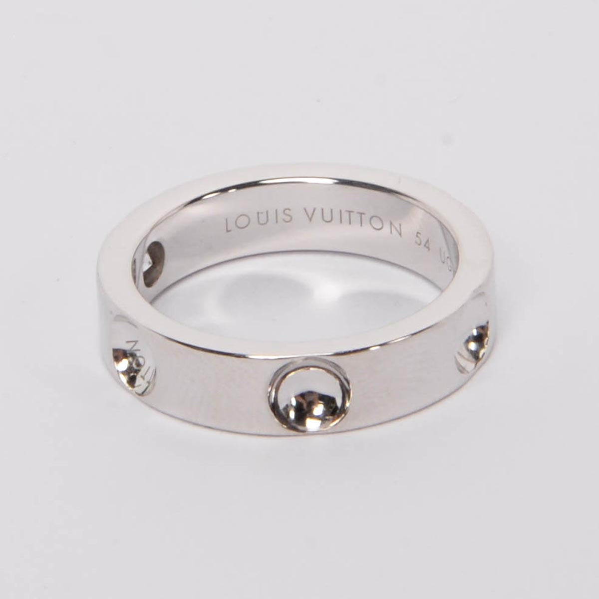 Louis Vuitton 18k White Gold Empreinte Alliance Ring