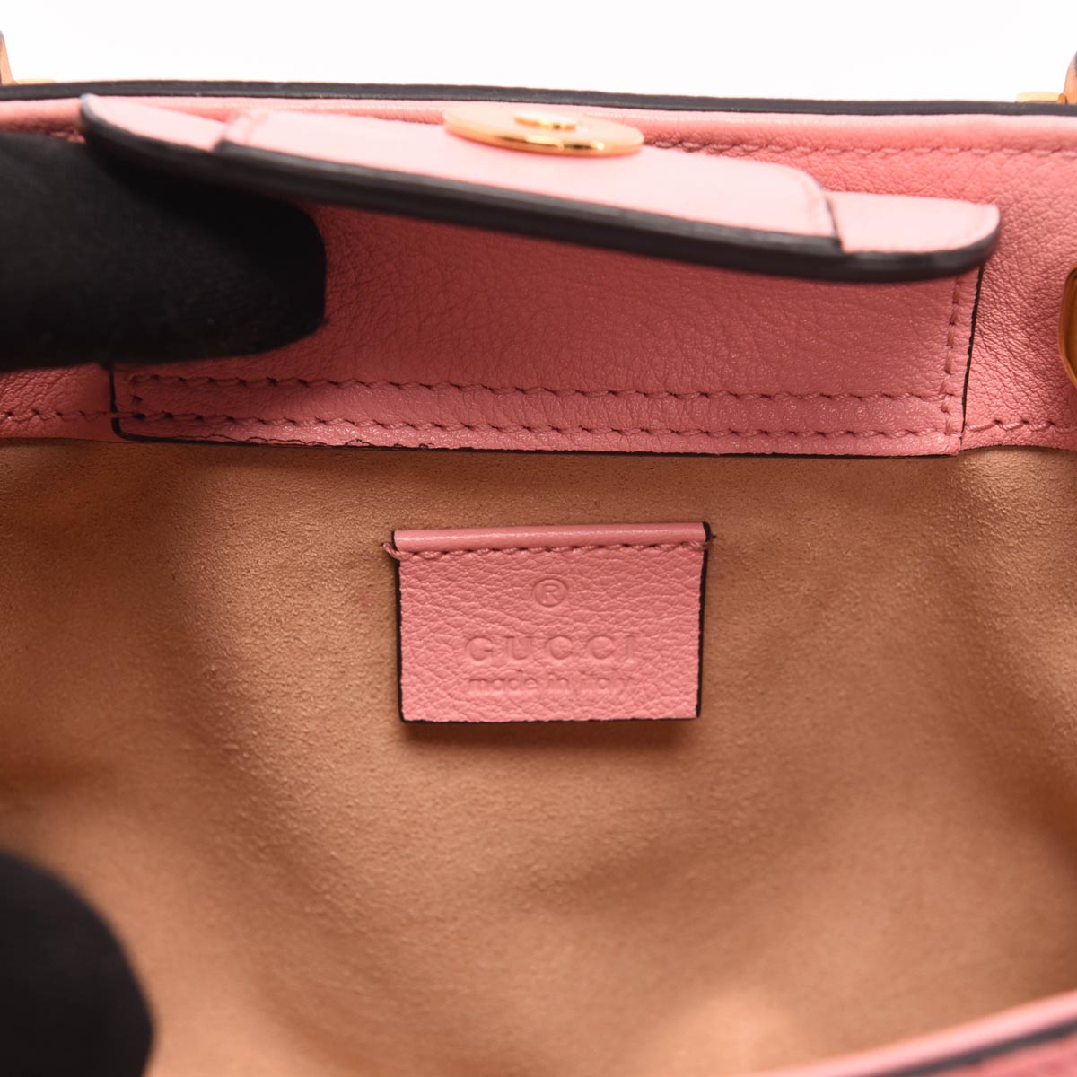 Gucci Pink Grained Leather Mini Diana Tote
