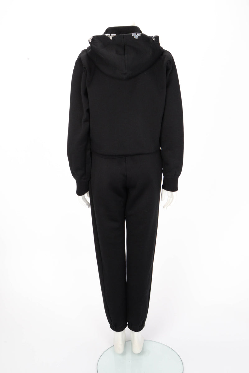 Louis Vuitton Black Cotton Jersey Monogram Accent Tracksuit XS