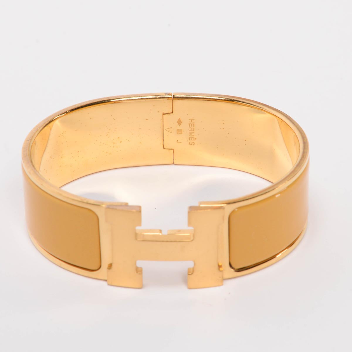 Hermes Mustard Enamel Clic Clac H Bracelet