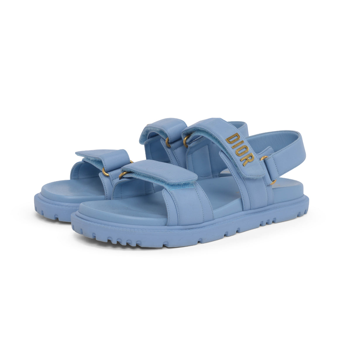 Dior Blue Lambskin Dioract Sandals 40