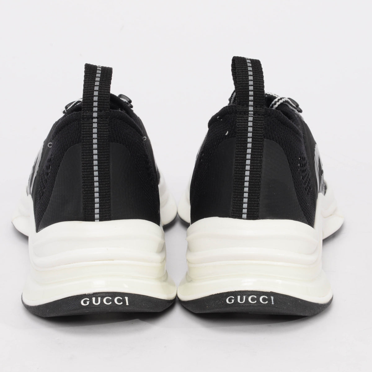 Gucci Black Knit Fabric GG Run Sneakers 38.5