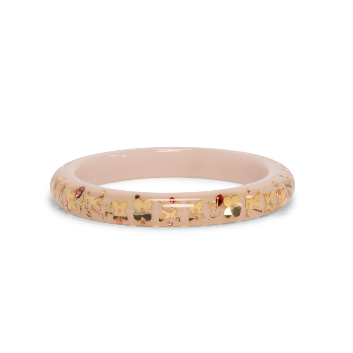 Louis Vuitton White Resin Monogram Inclusion Bangle