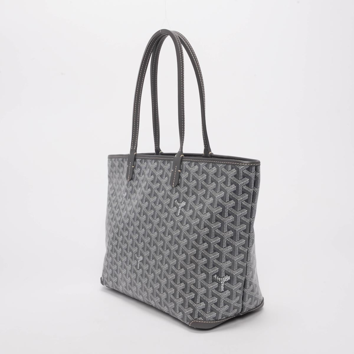 Goyard Grey Goyardine Canvas & Calfskin Artois PM