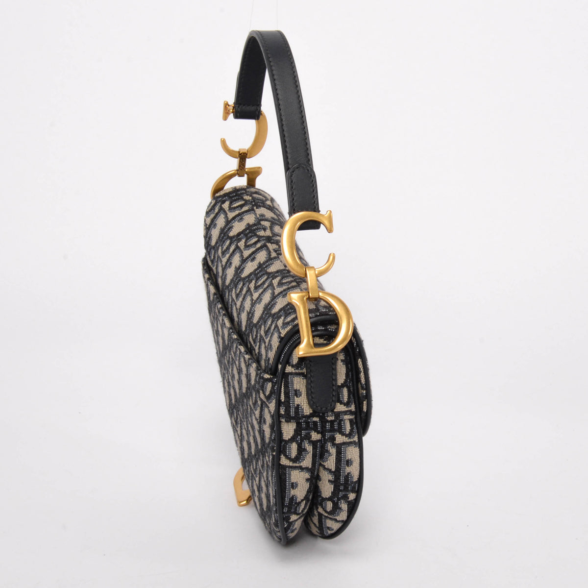 Dior Blue Oblique Canvas Mini Saddle Bag