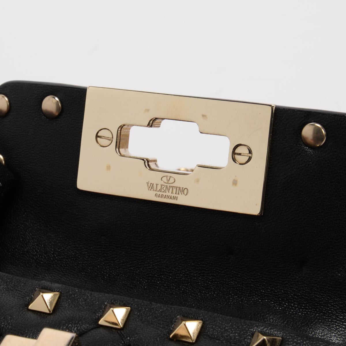 Valentino Black Nappa Leather Micro Rockstud Spike Bag