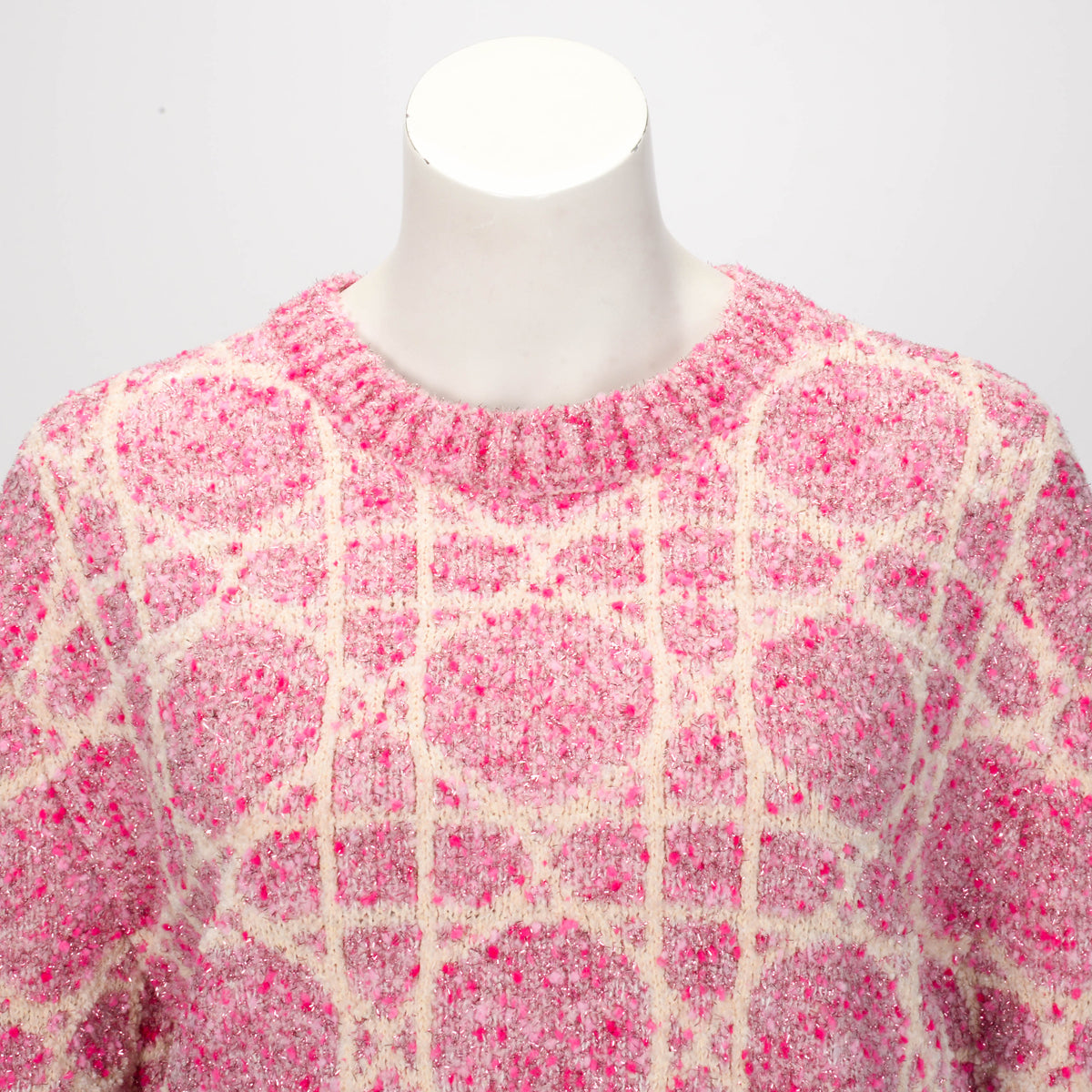 Dior Pink Cashmere Cannage Sweater L