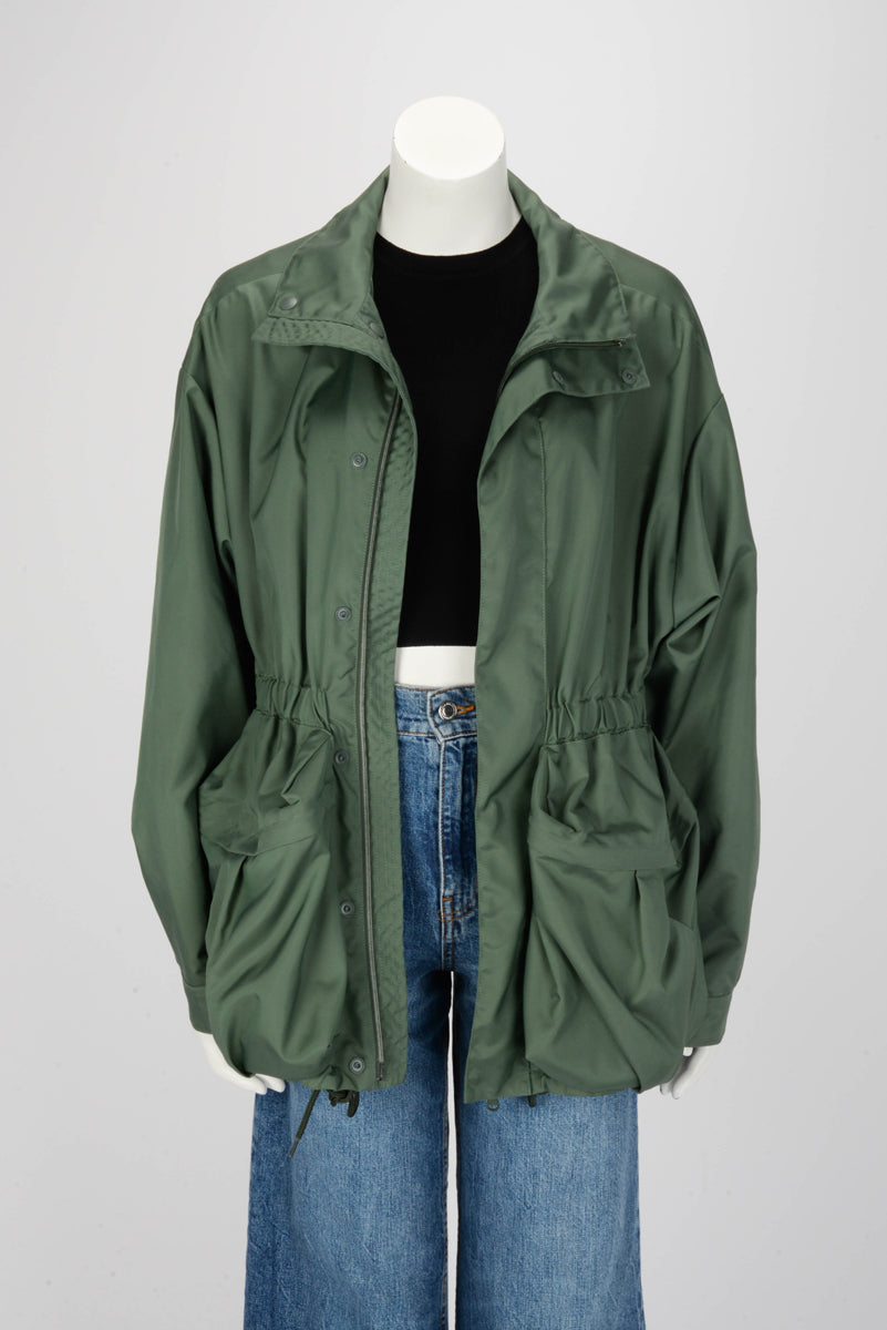 Wardrobe NYC Green Nylon Gathered Shell Parka Jacket S