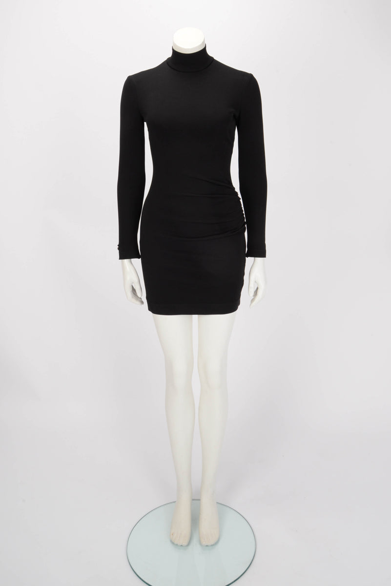 Dolce & Gabbana Black Technical Fabric Long Sleeve Dress IT 40