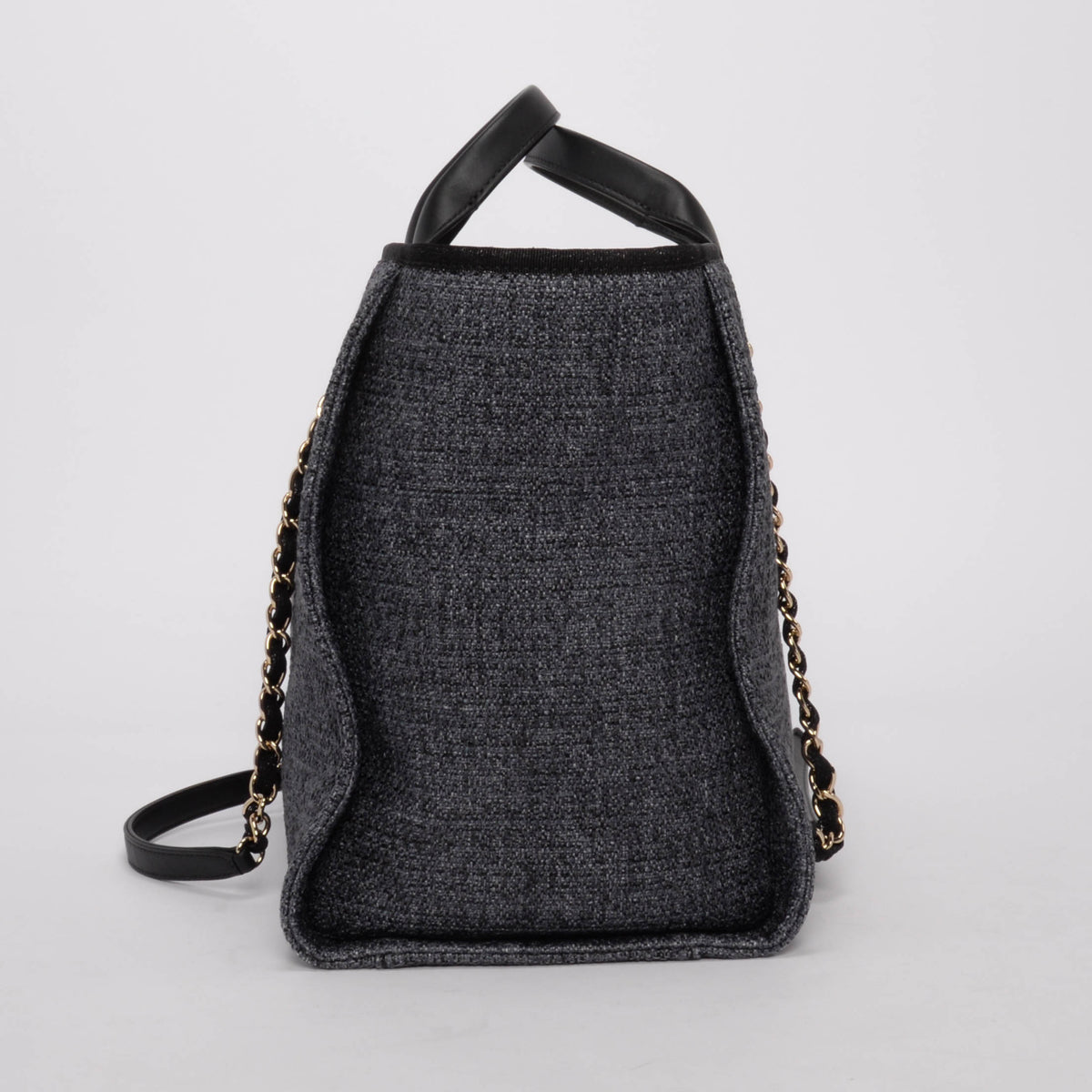 Chanel Blue Glitter Tweed Medium Deauville Tote