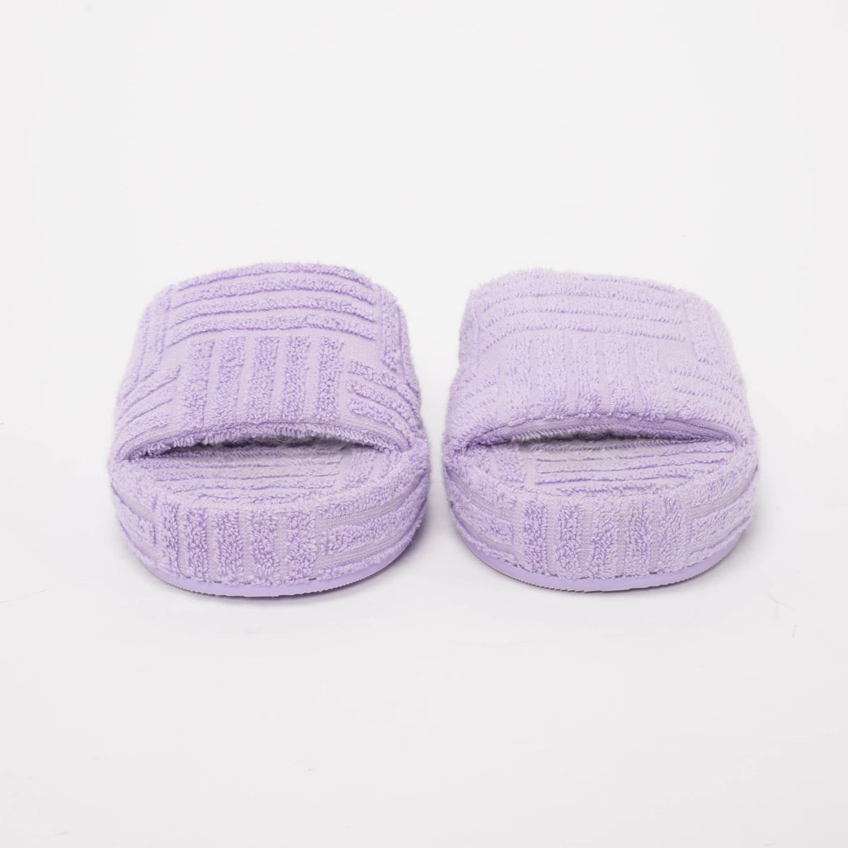 Bottega Veneta Purple Terry Cloth Resort Slippers 40