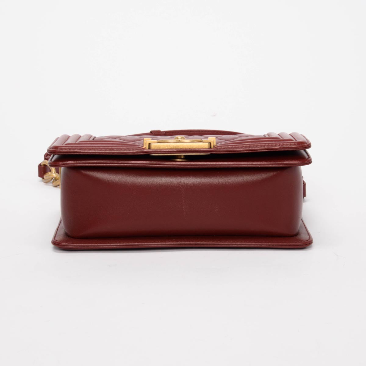 Chanel Burgundy Quilted Lambskin Small Boy Bag