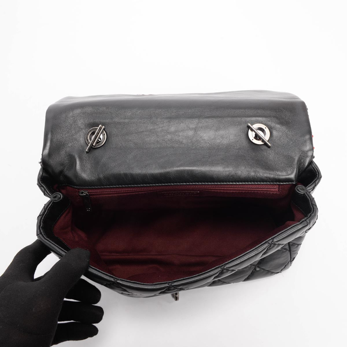 Chanel Calfskin & Tweed Airlines Top Handle Bag