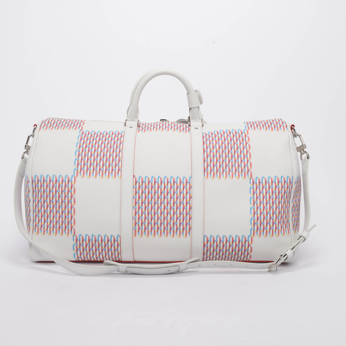 Louis Vuitton White Spray Damier Keepall Bandouliere 50