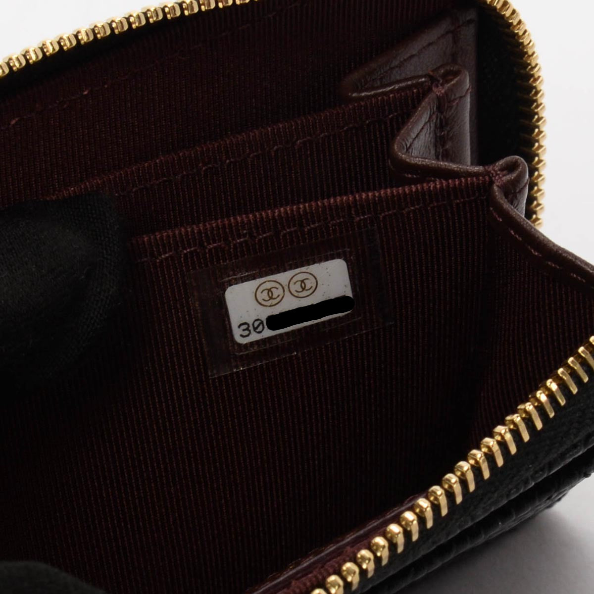 Chanel Black Quilted Caviar Mini Zip Coin Purse