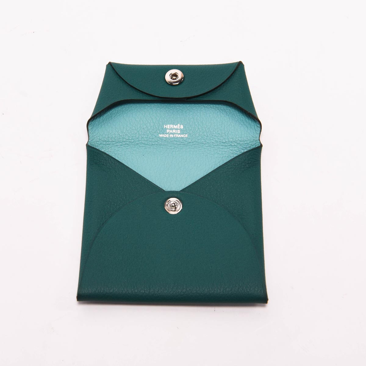 Hermes Malachite & Blue Atoll Evercolor Bastia Verso Coin Purse
