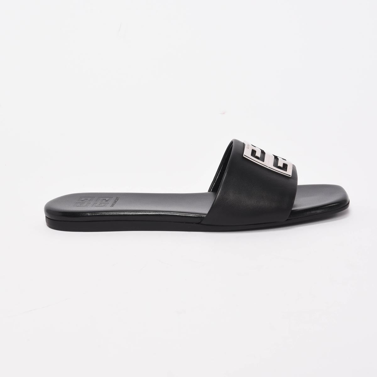 Givenchy Black Lambskin 4G Slides 38