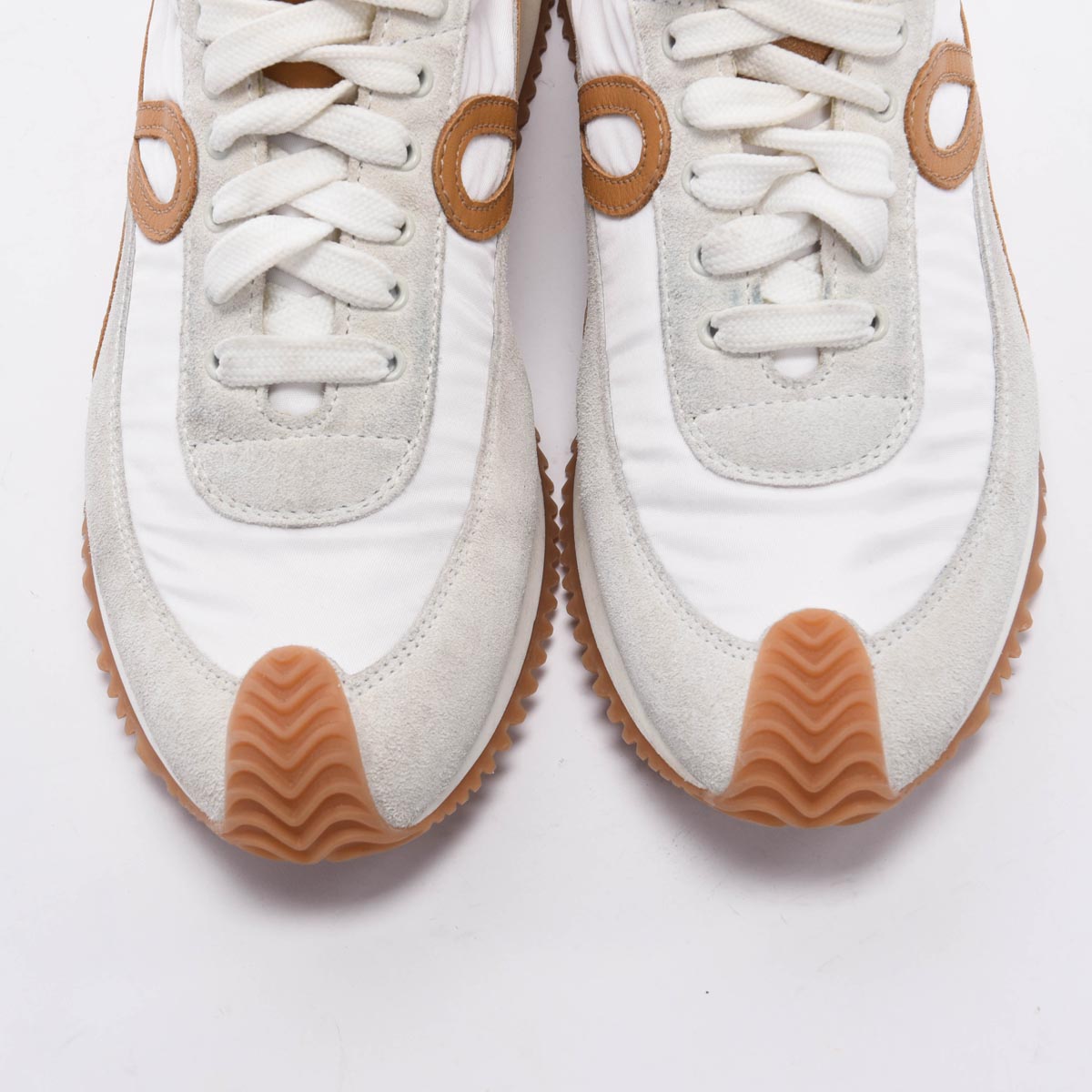 Loewe White Calfskin & Nylon Flow Runner Sneakers 37
