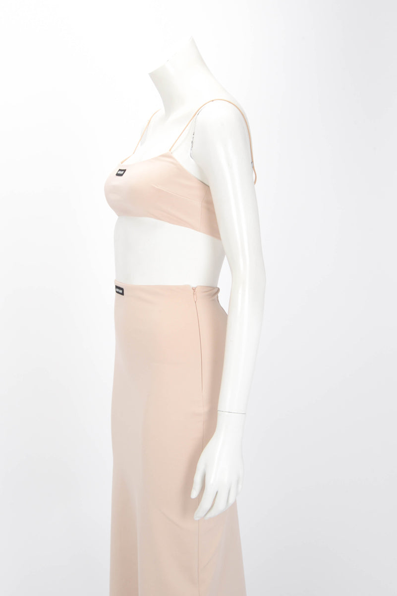 Miu Miu Cammeo Jersey Stretch Logo Patch Crop Top IT 36