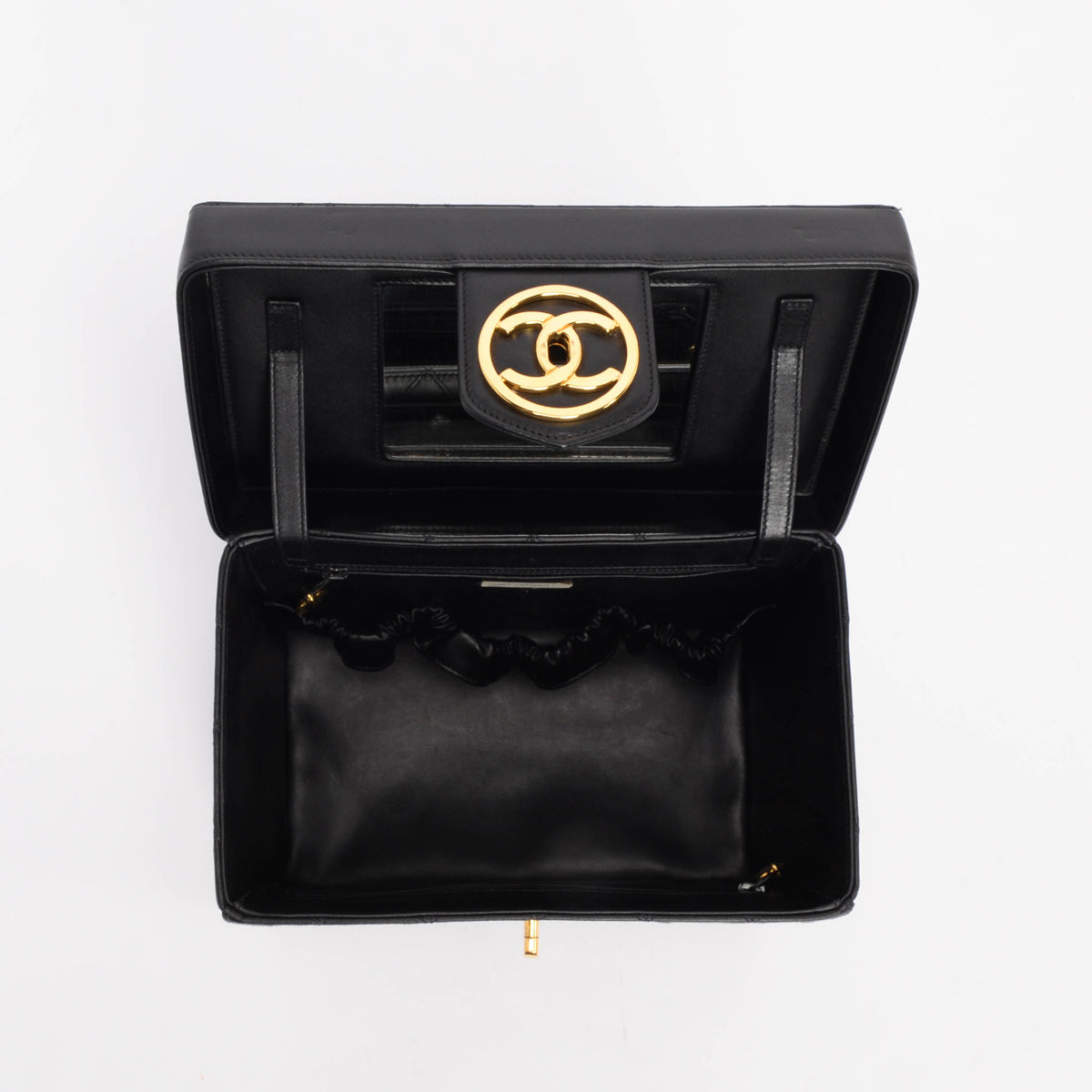 Chanel Black Quilted Lambskin CC Turnlock Vanity Case