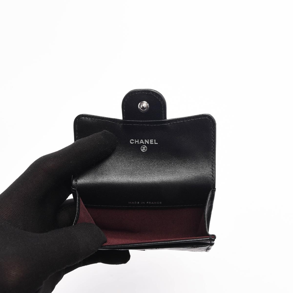 Chanel Black Quilted Lambskin Classic Flap Card Holder