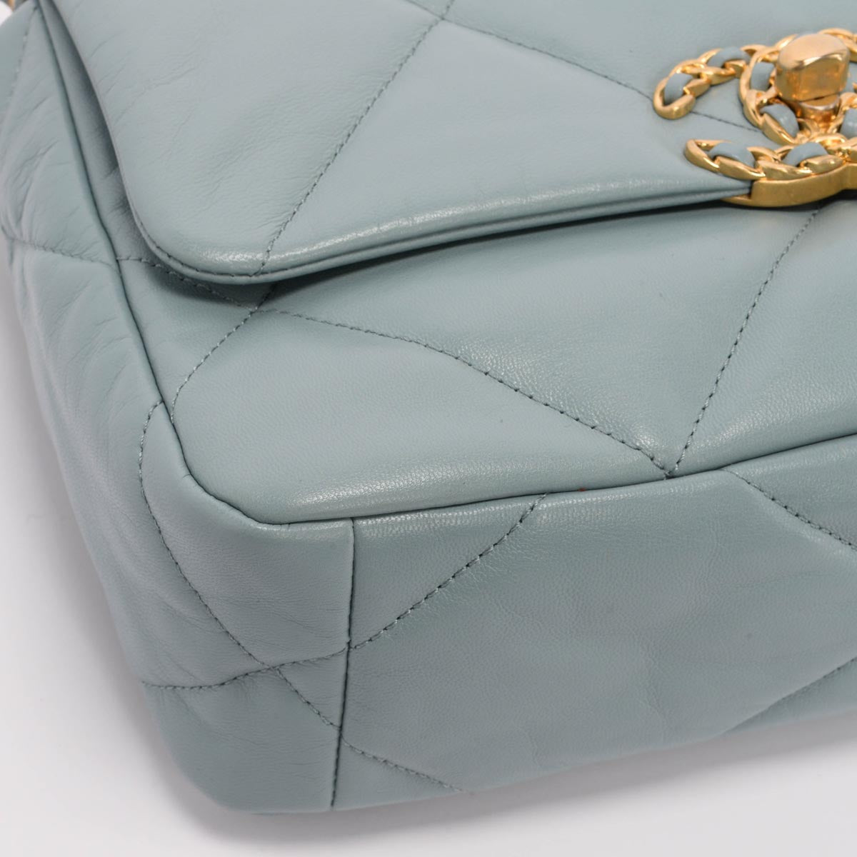 Chanel Blue Quilted Lambskin Medium Chanel 19 Flap Bag