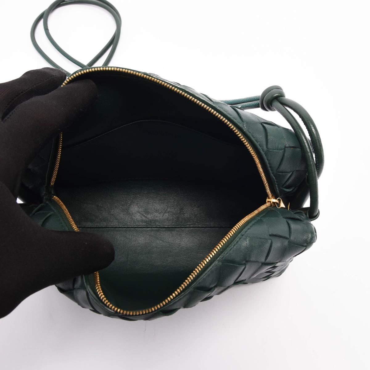 Bottega Veneta Forest Green Intrecciato Small Loop Camera Bag