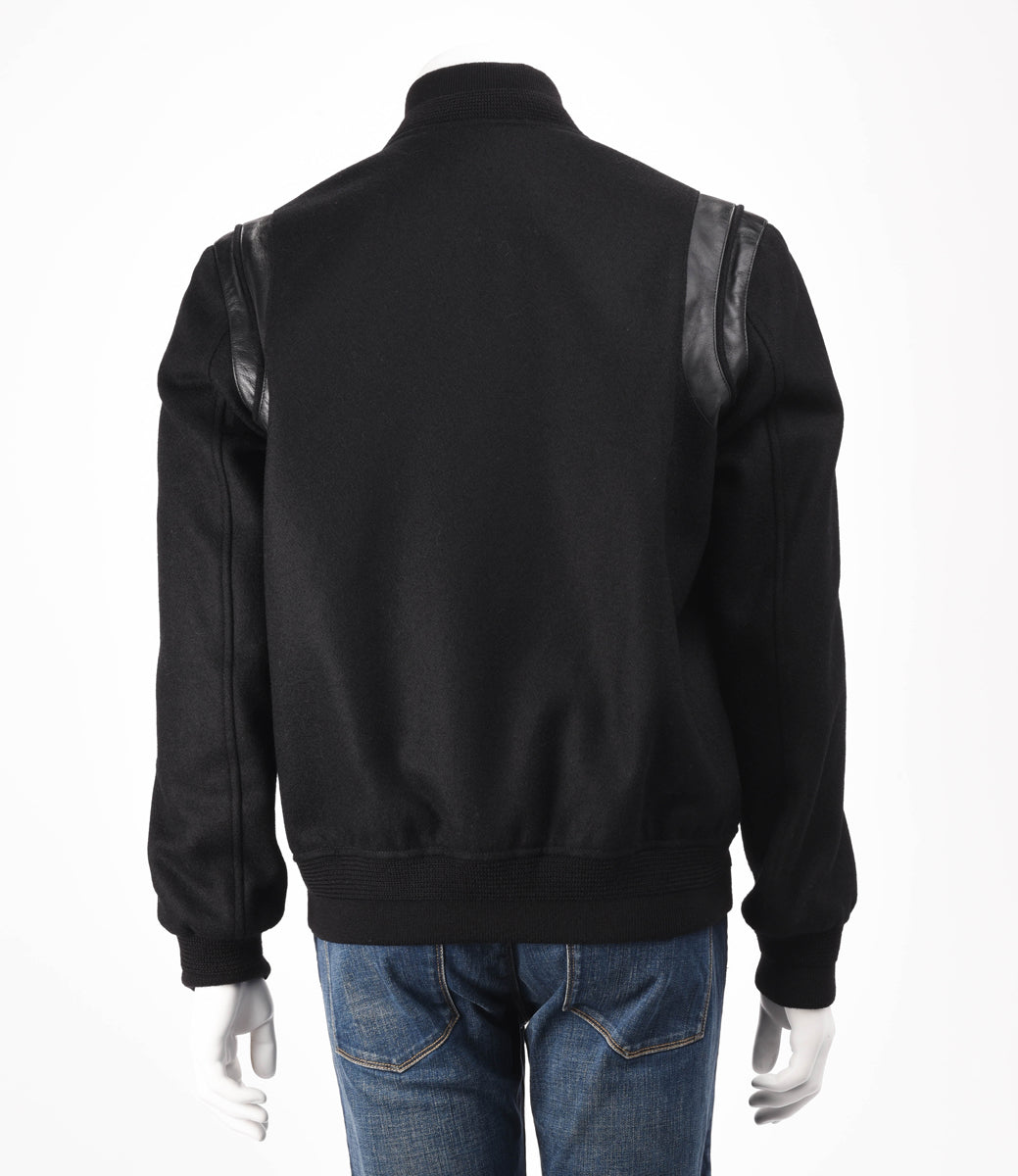 Saint Laurent Black Wool & Lambskin Teddy Jacket 50