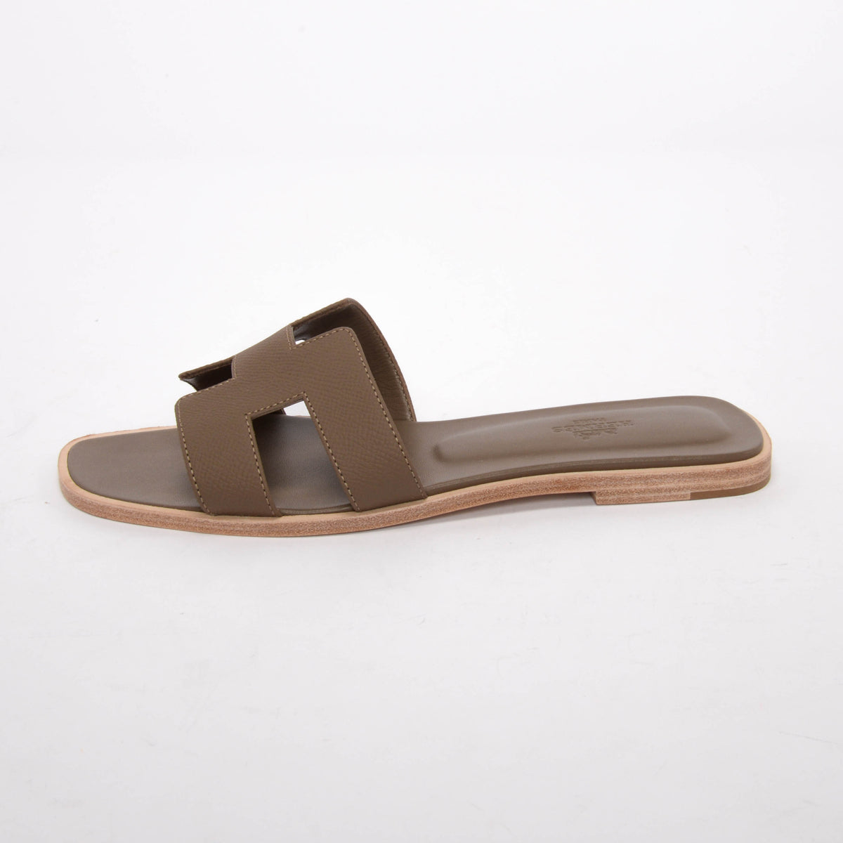 Hermes Etoupe Epsom Oran Sandals 39.5
