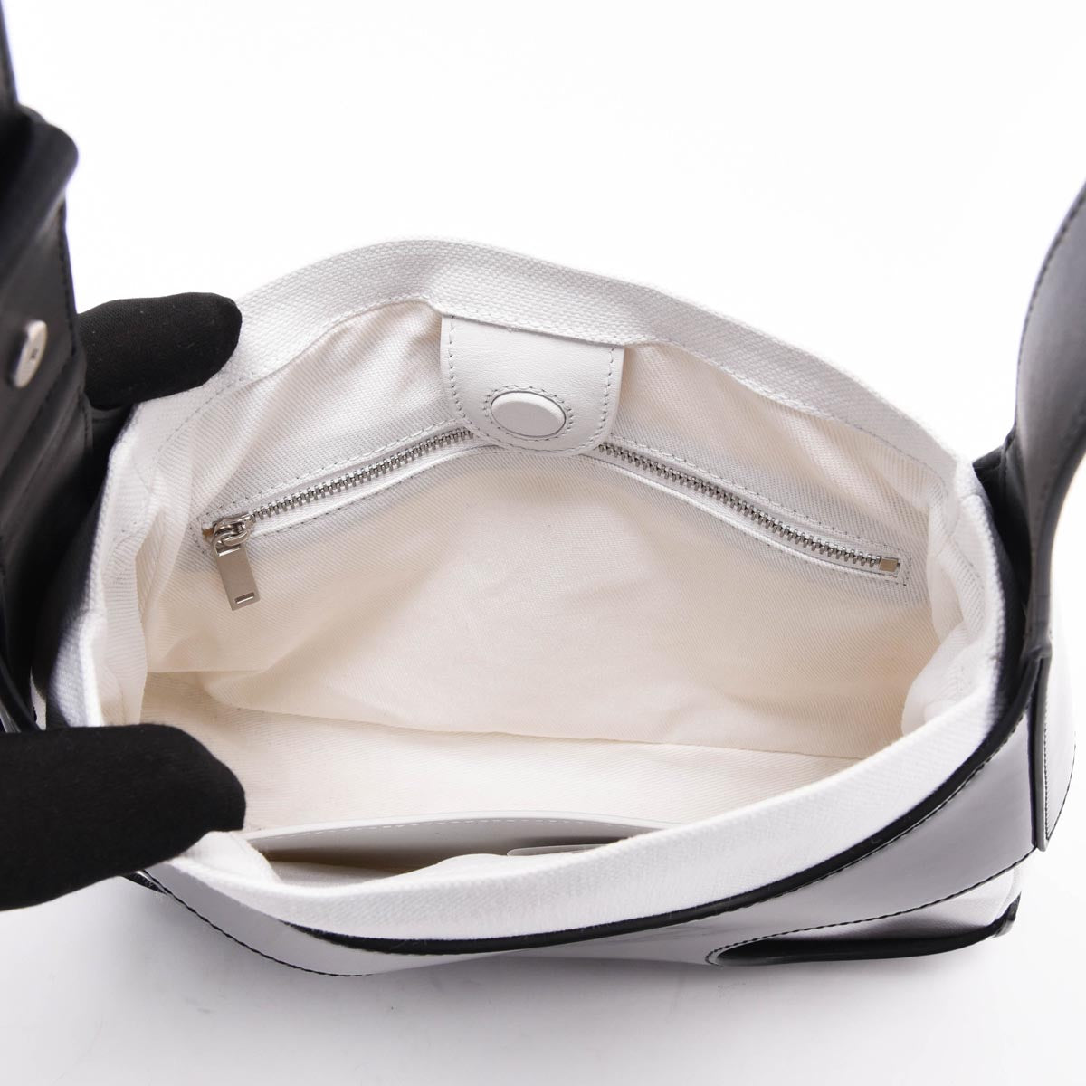 Ferragamo Black & White Cut-Out Detail Bag