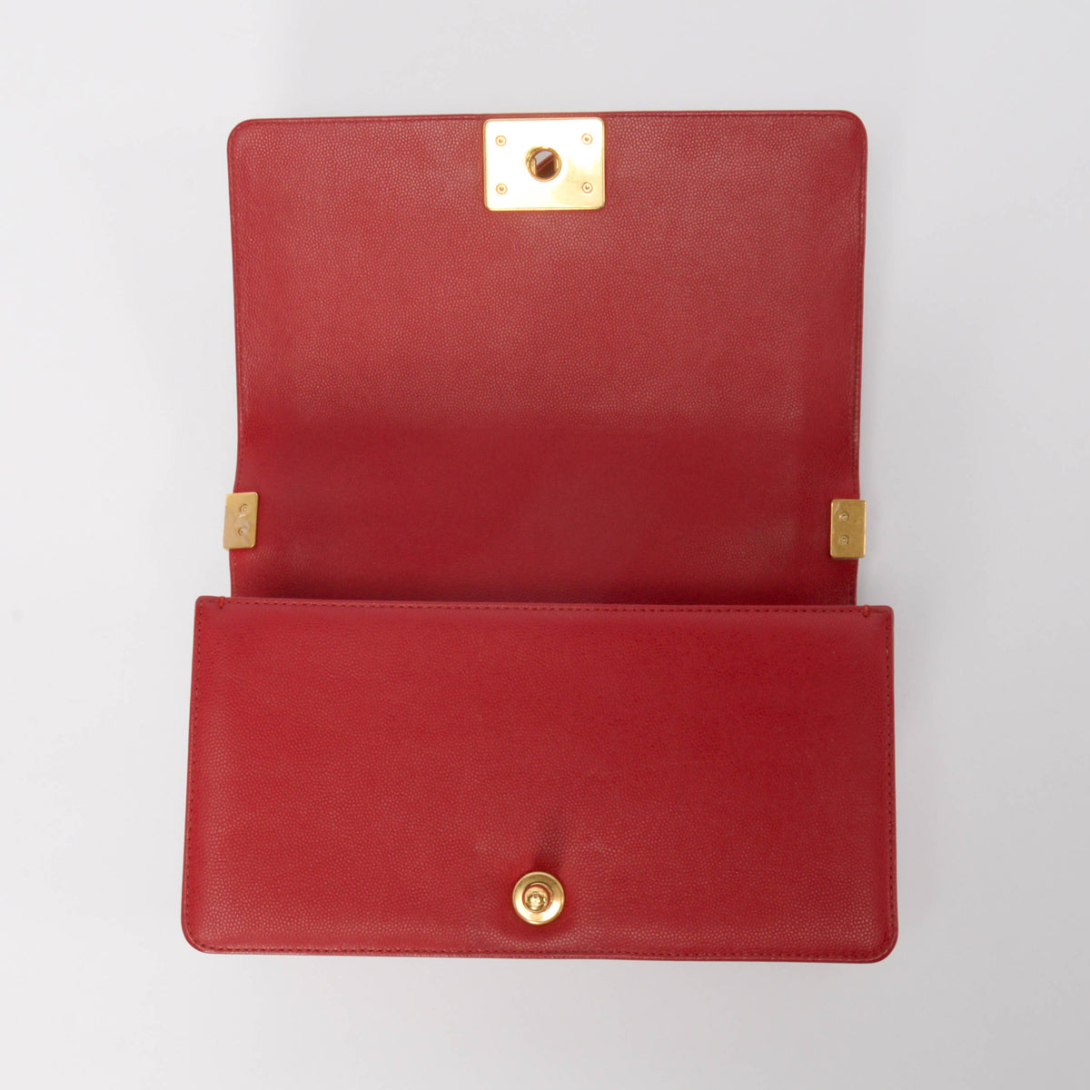 Chanel Red Quilted Calfskin Medium Boy Bag