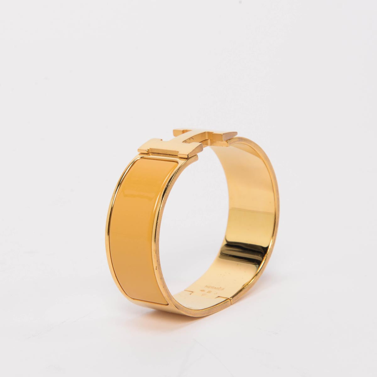 Hermes Mustard Enamel Clic Clac H Bracelet