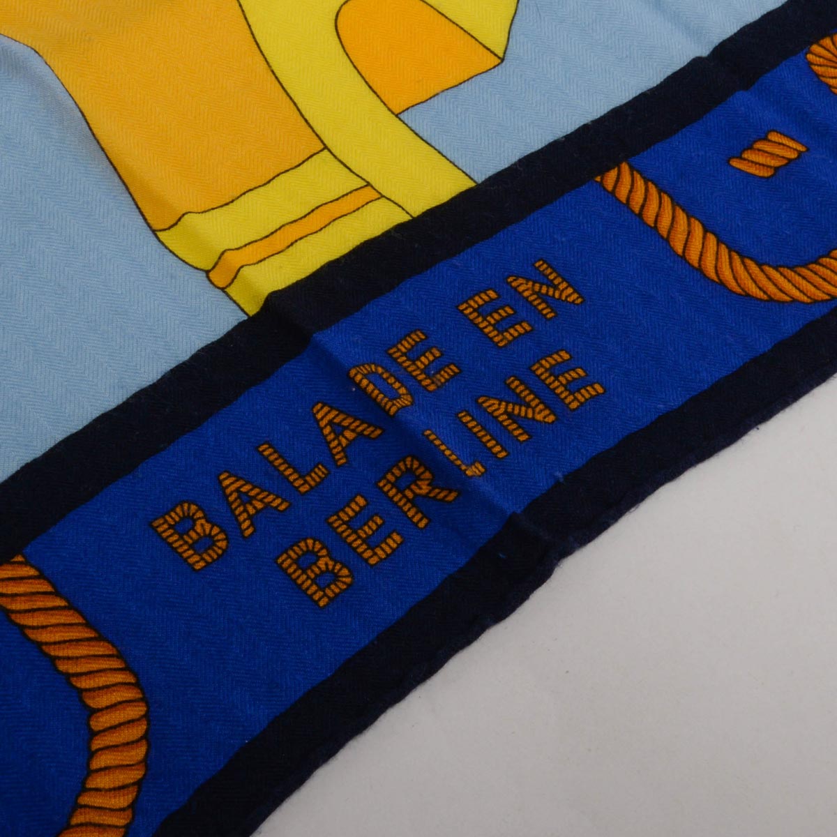 Hermes Blue Cashmere & Silk Balade en Berline Shawl
