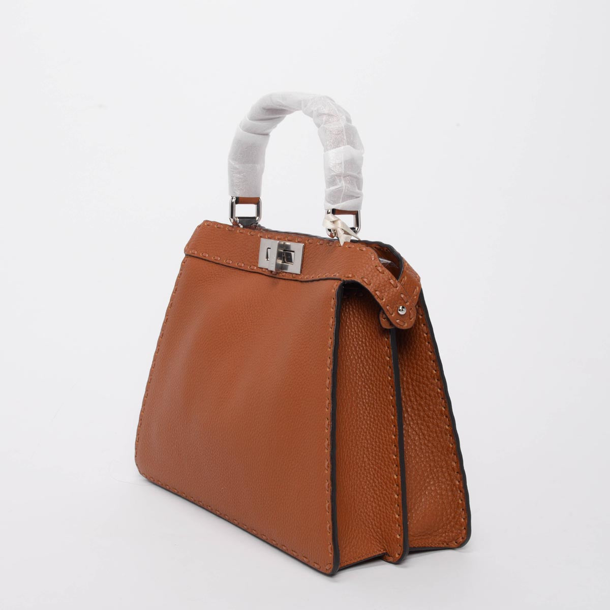 Fendi Tan Roma Calfskin Medium Peekaboo ISeeU Bag