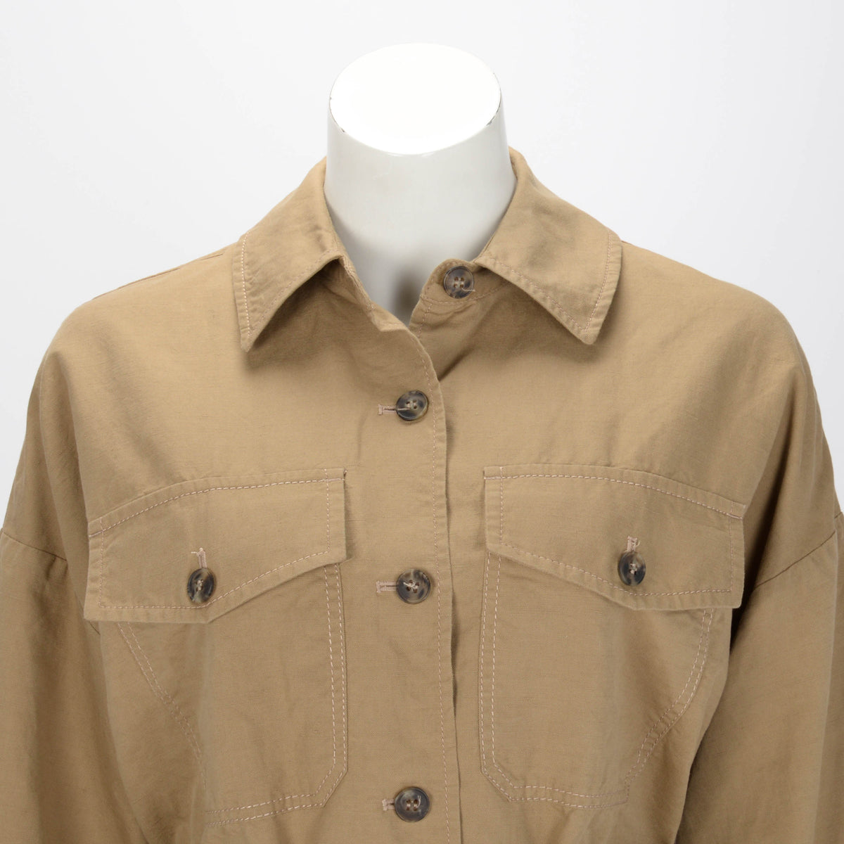 W/E Max Mara Beige Cotton & Linen Vicario Belted Jacket IT 36