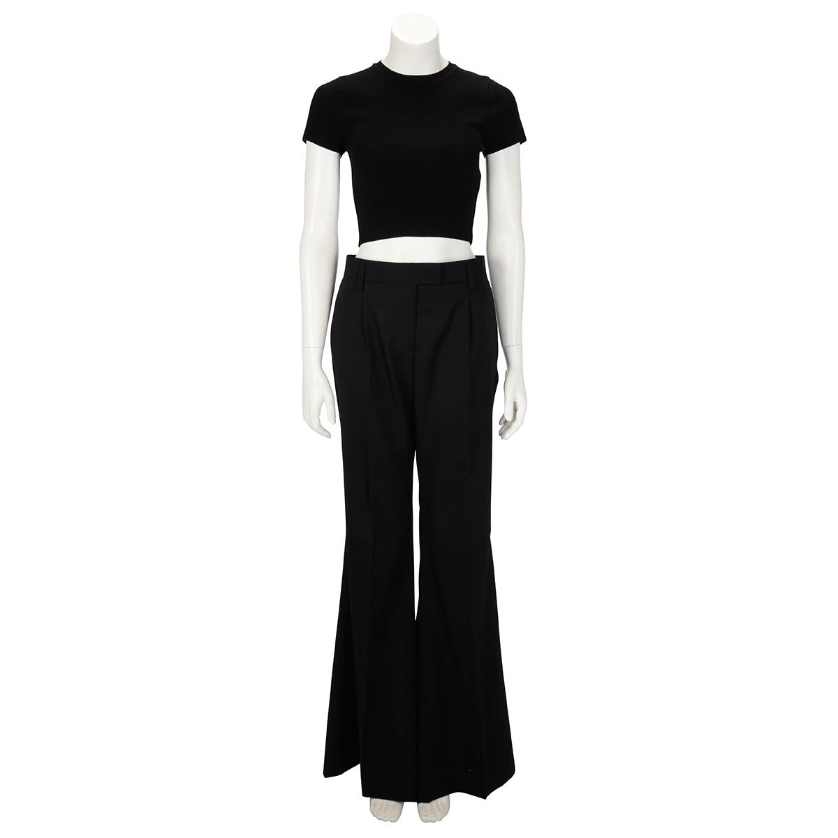 Prada Black Wool Flared Pants IT 42