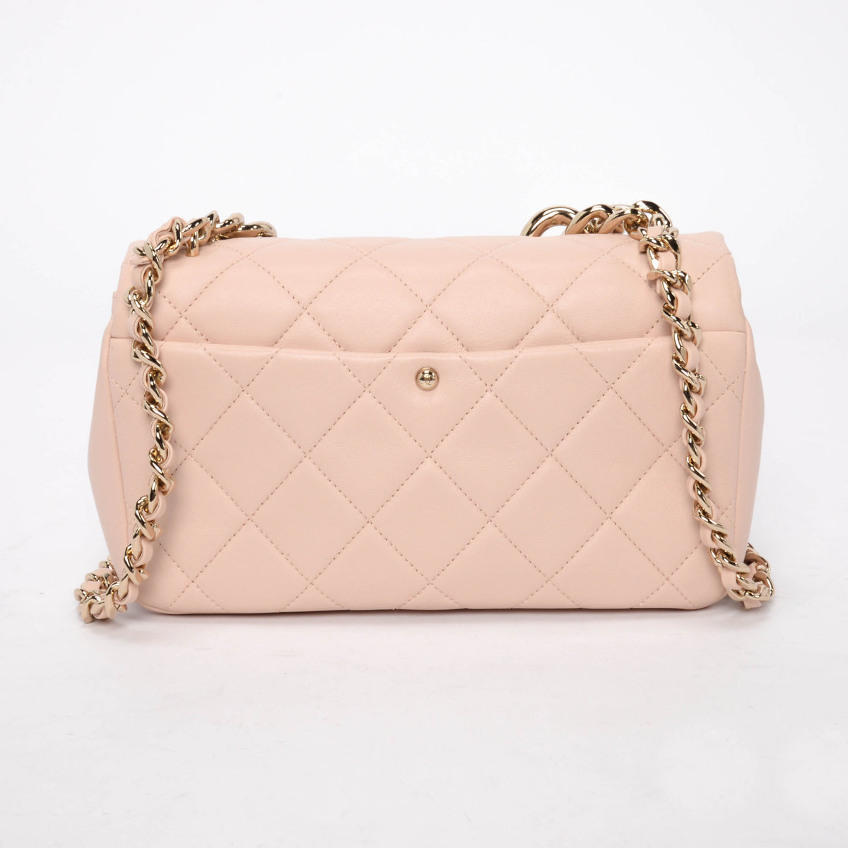 Chanel Soft Pink Lambskin Elegant Chain Flap Bag