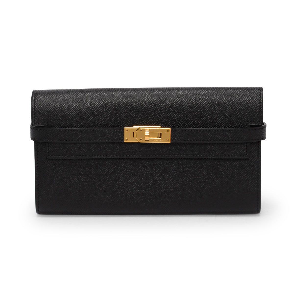 Hermes Black Epsom Kelly Long Wallet