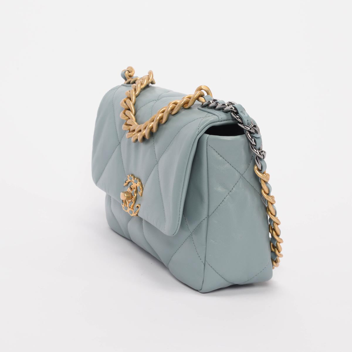Chanel Blue Quilted Lambskin Medium Chanel 19 Flap Bag