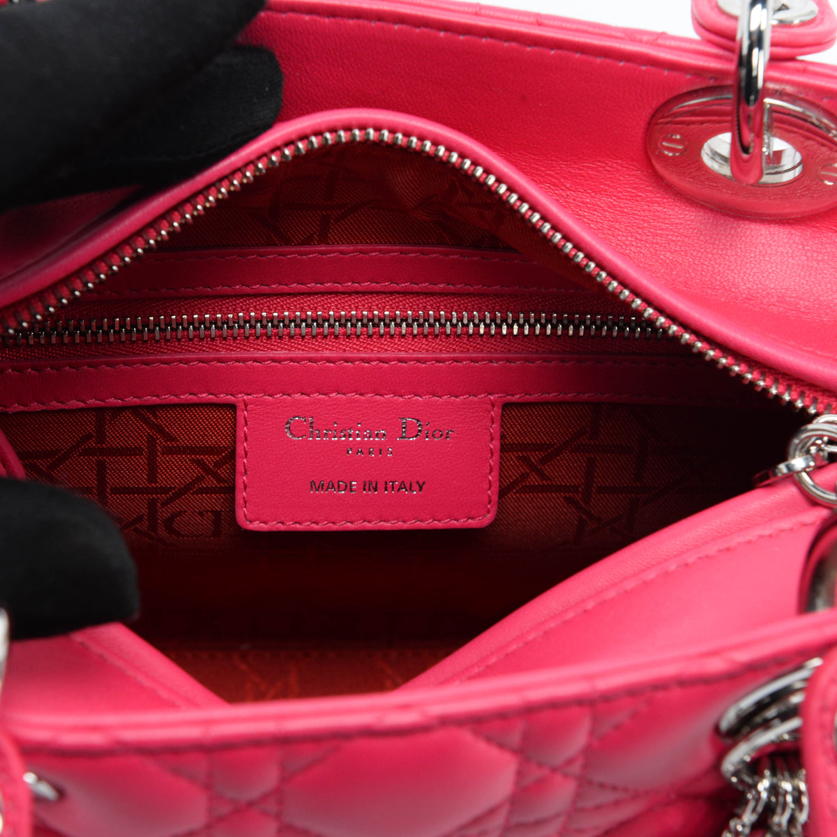 Dior Hot Pink Cannage Lambskin Medium Lady Dior Bag