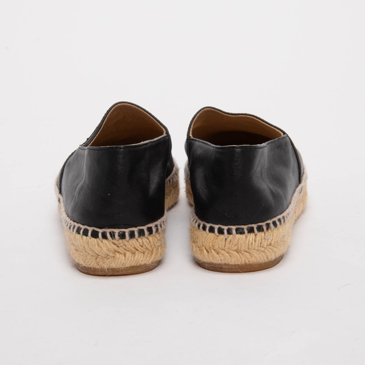 Chanel Black Lambskin CC Espadrilles 38