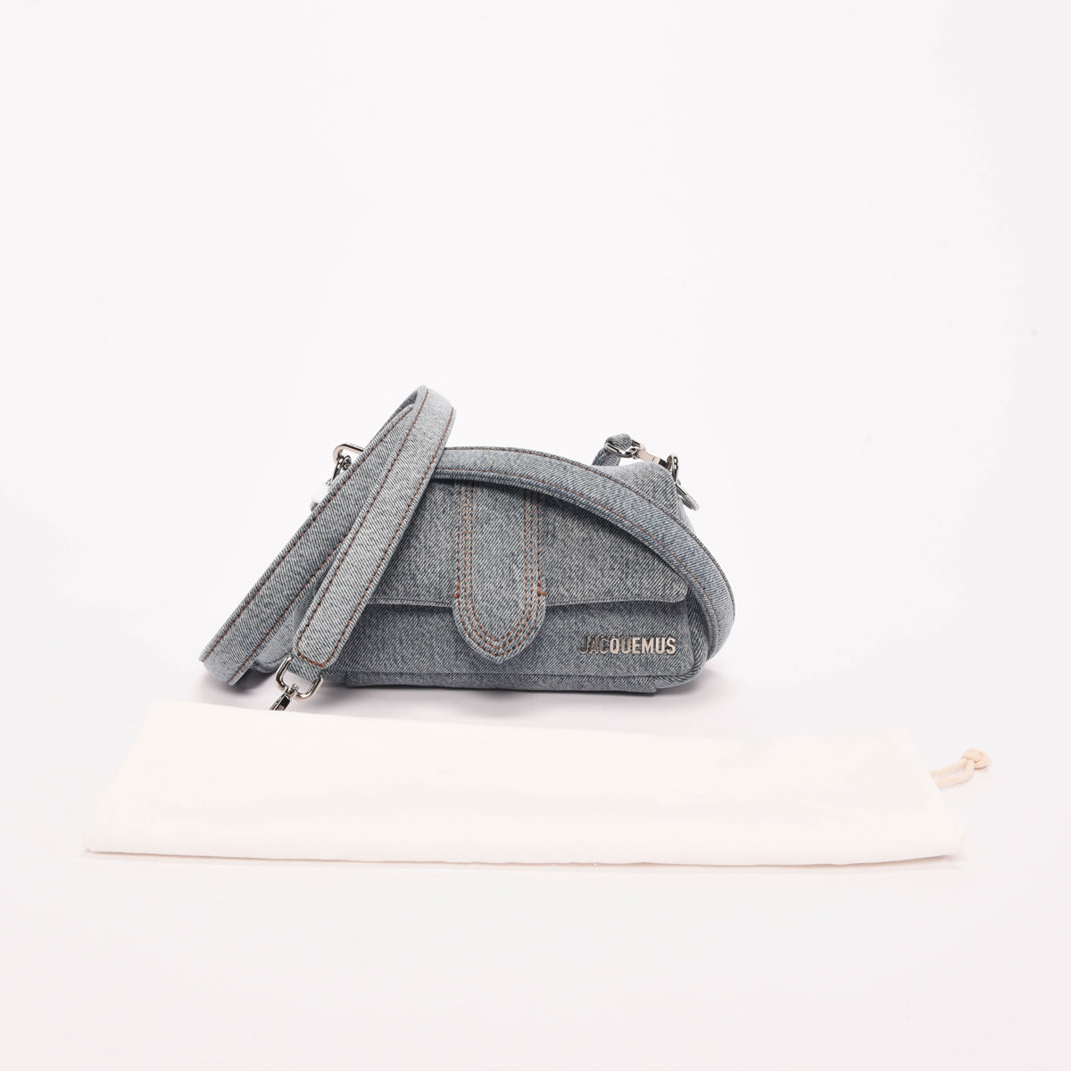 Jacquemus Blue Puffed Denim Small Bambimou Mini Bag