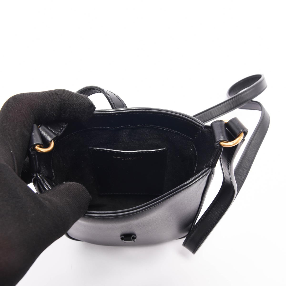 Saint Laurent Black Calfskin Le 5 A 7 Vertical Mini Bag