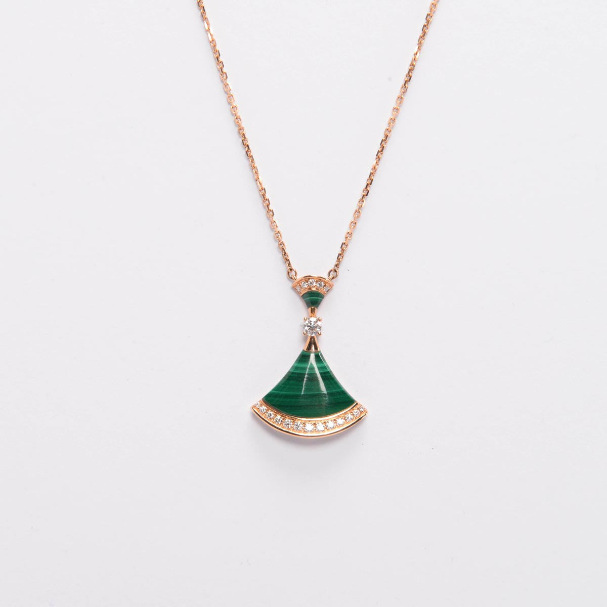 Bulgari Emerald Malachite & Rose Gold Diva's Dream Necklace